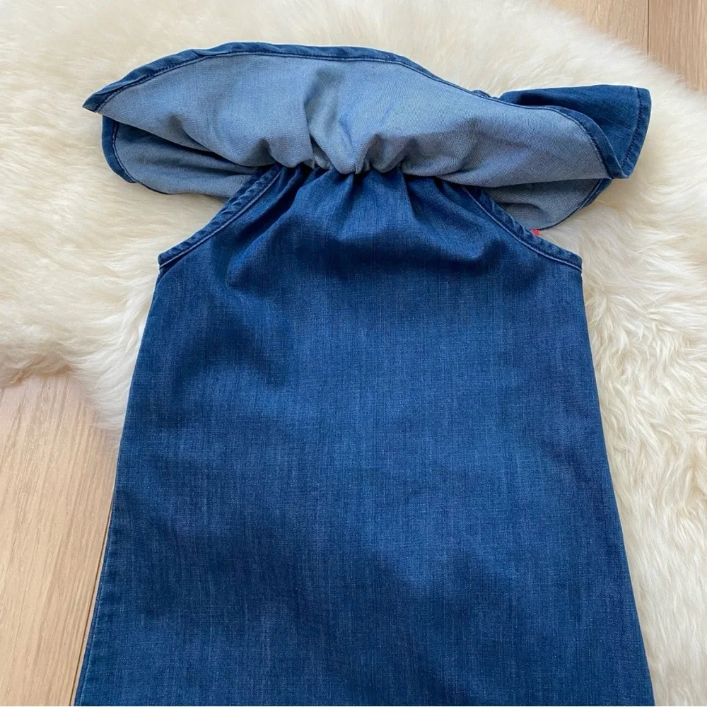 Hudson, off-shoulder girls denim dress, size 6
